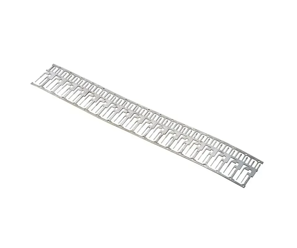electronics stamped terminals board-to-board mezzanine — phosphor bronze C51000 0.08–0.12 mm thickness at 0.4 mm pitch with 0.3–0.5 N normal force and 0.10 mm coplanarity