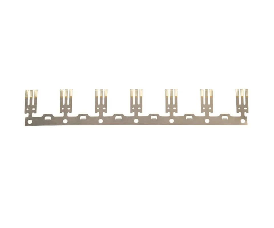 stamped electrical terminals cross-section metallography — Cu₆Sn₅ intermetallic layer 1 µm to 2 µm