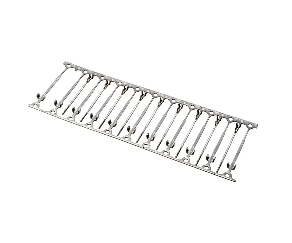 stamped electrical terminals nickel underplate — C17200 beryllium copper nickel strike 0.5 µm to 1.0 µm